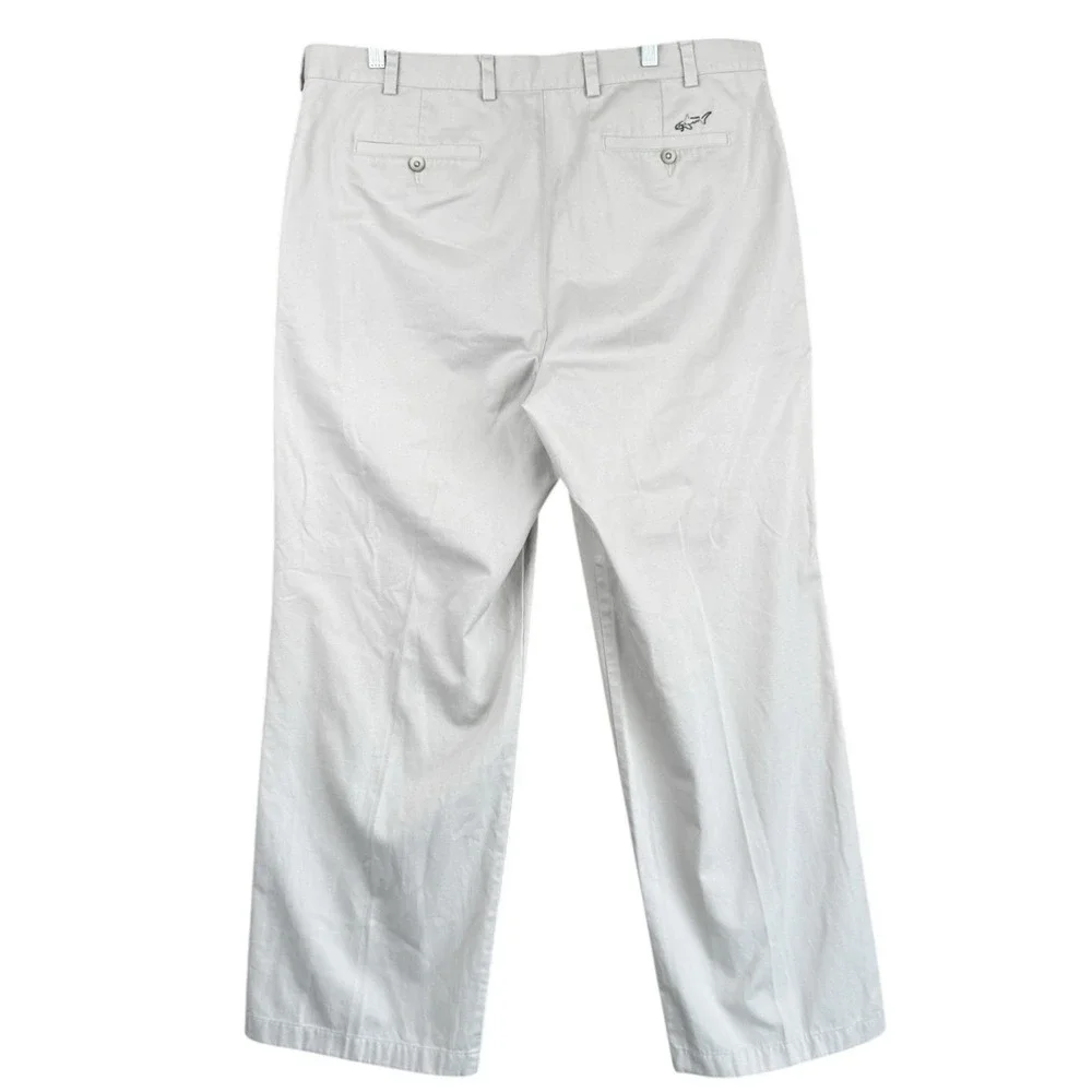 Greg‎ Norman Mens Golf Pants 40x32 Beige Comfort Straight Business Casual Chinos - Picture 3 of 10